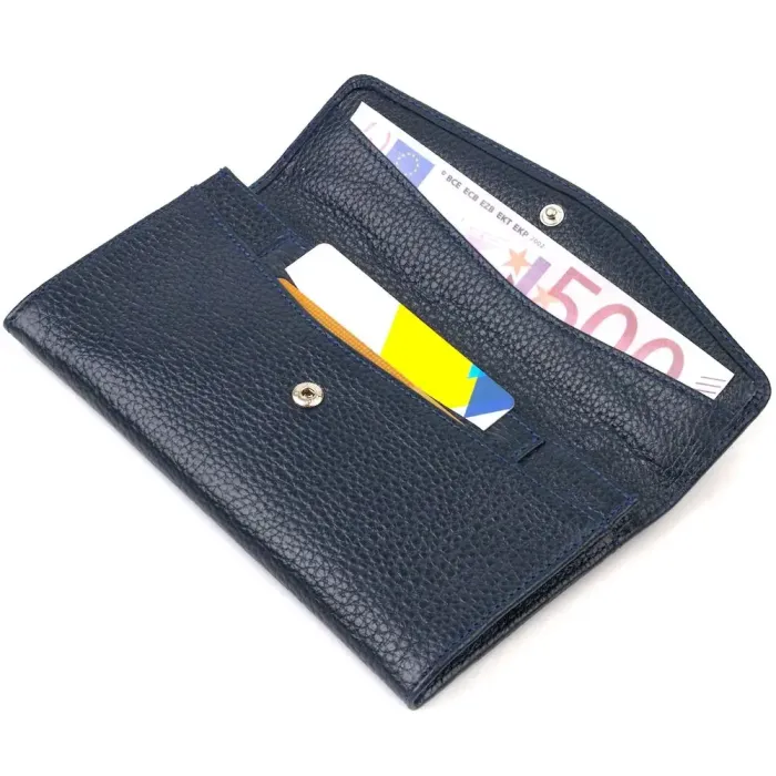 Зручне жіноче портмоне з натуральної шкіри флотар CANPELLINI 21702 Синє