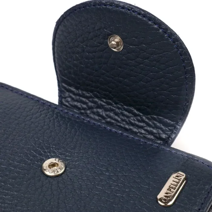 Зручне жіноче портмоне середнього розміру з натуральної шкіри CANPELLINI 21809 Синє