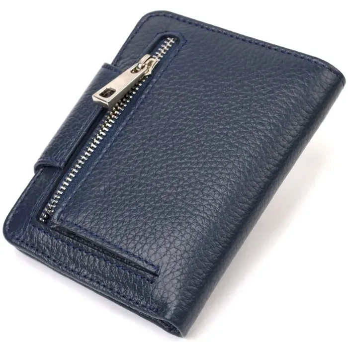 Зручне жіноче портмоне середнього розміру з натуральної шкіри CANPELLINI 21809 Синє