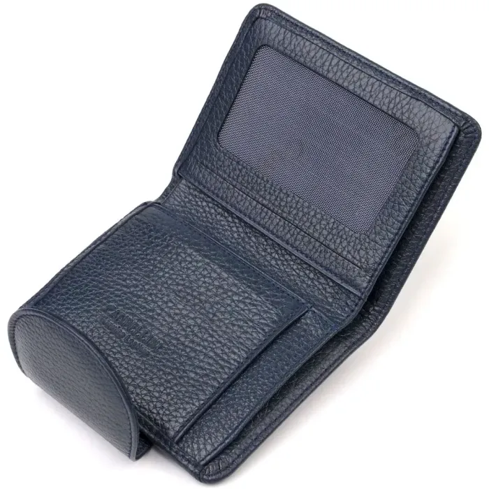 Зручне жіноче портмоне середнього розміру з натуральної шкіри CANPELLINI 21809 Синє