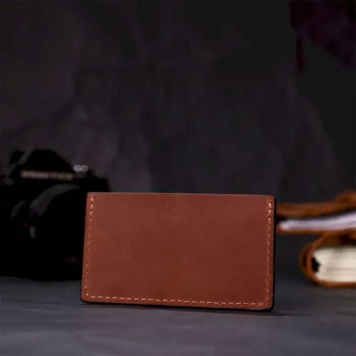 Зручний кард-кейс із натуральної шкіри GRANDE PELLE 11666 Коричневий