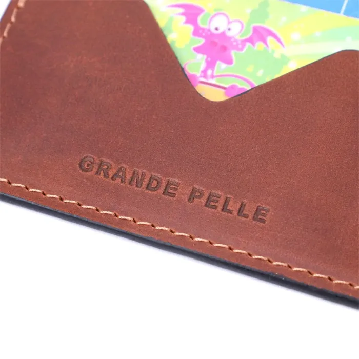 Зручний кард-кейс із натуральної шкіри GRANDE PELLE 11666 Коричневий