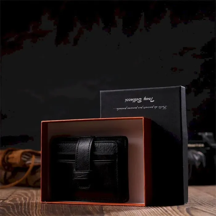 Удобный кардхолдер из натуральной кожи Tony Bellucci 22067 Черный