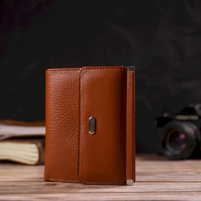 Зручний гаманець для жінок середнього розміру з натуральної шкіри CANPELLINI 21811 Коричневий