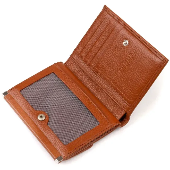 Зручний гаманець для жінок середнього розміру з натуральної шкіри CANPELLINI 21811 Коричневий