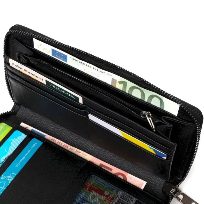 Удобный мужской клатч с одним отделением из натуральной кожи BOND 22031 Черный