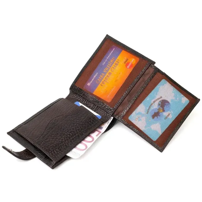 Удобный мужской кошелек горизонтального формата из натуральной кожи Tony Bellucci 22016 Коричневый