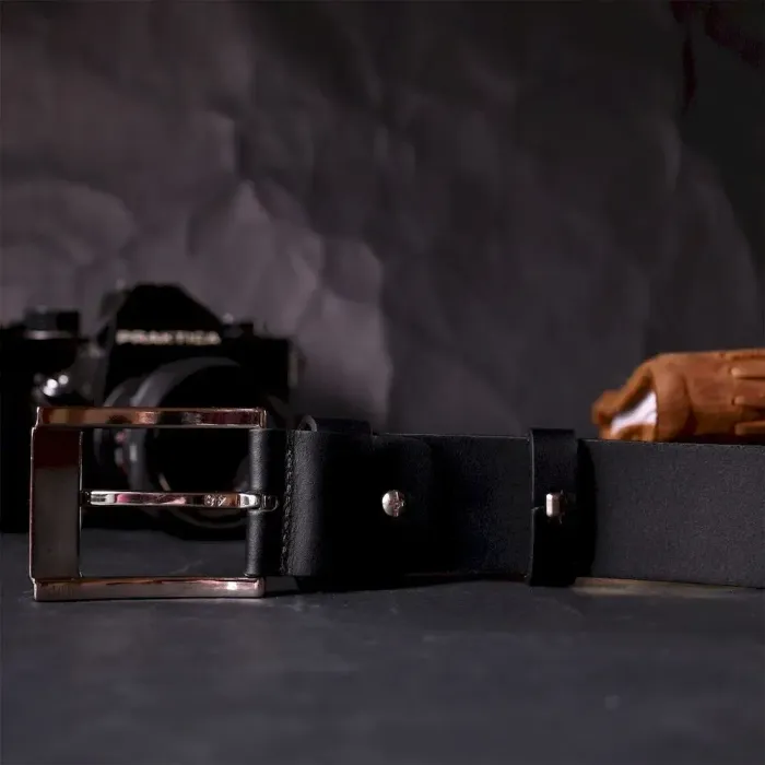 Зручний ремінь під джинси з натуральної шкіри GRANDE PELLE 11683 Чорний