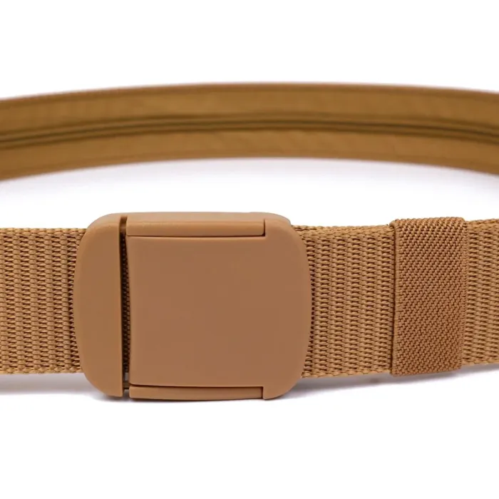 Удобный текстильный мужской ремень Vintage 20593 Золотистый