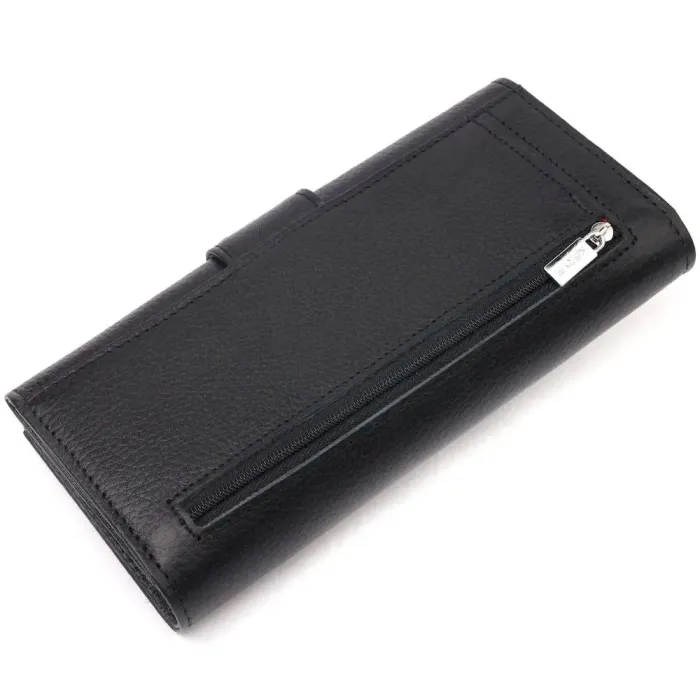 Удобный женский кошелек из натуральной кожи KARYA 21035 Черный