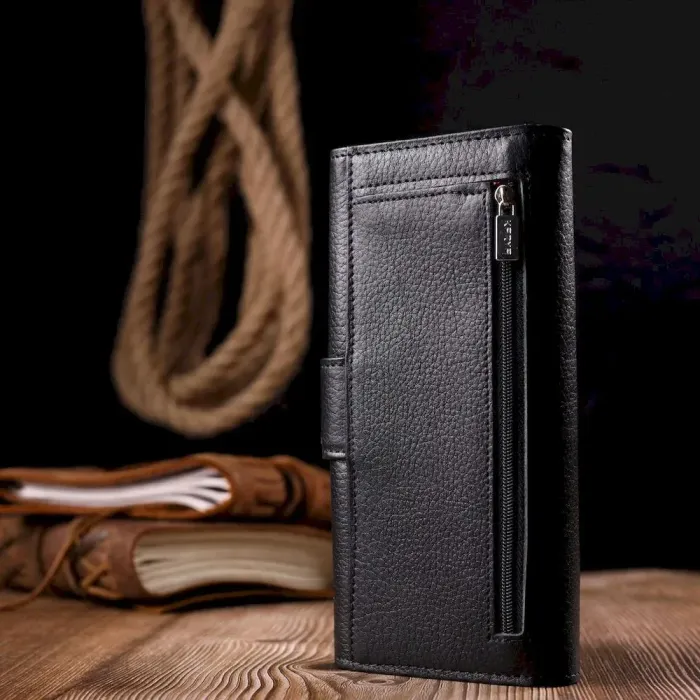 Удобный женский кошелек из натуральной кожи KARYA 21035 Черный