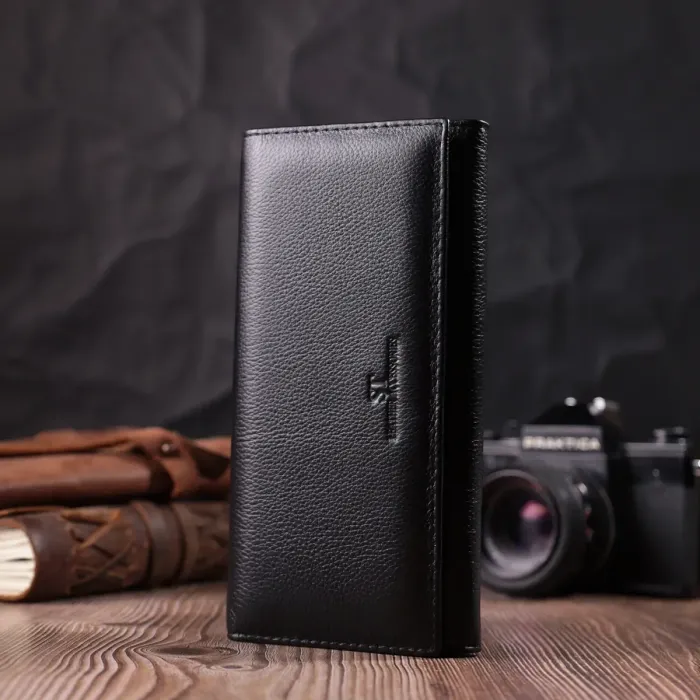 Зручний жіночий гаманець із натуральної шкіри ST Leather 22523 Чорний