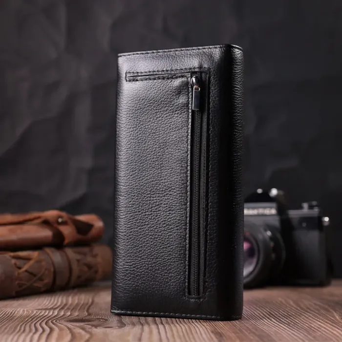 Зручний жіночий гаманець із натуральної шкіри ST Leather 22523 Чорний