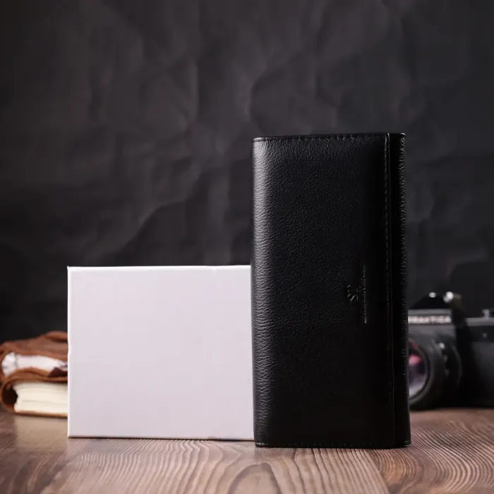 Зручний жіночий гаманець із натуральної шкіри ST Leather 22523 Чорний