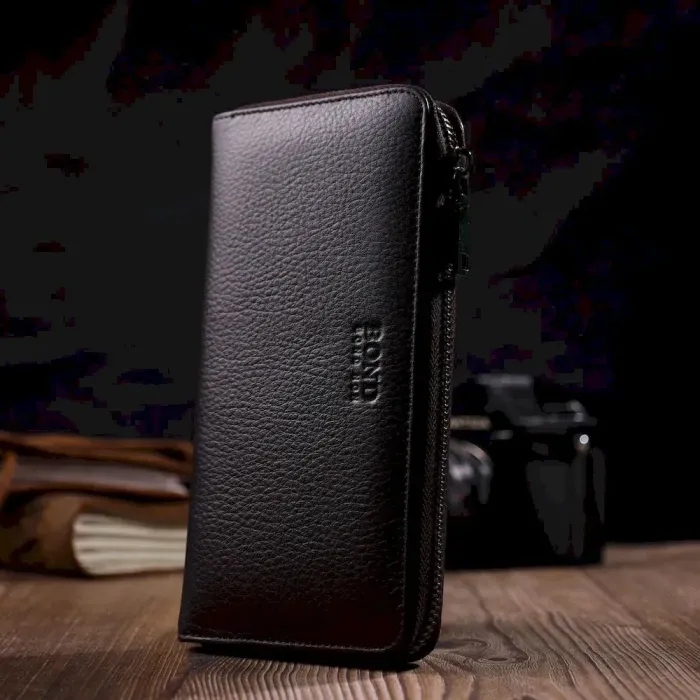 Зручний жіночий гаманець із натуральної зернистої шкіри BOND 21981 Коричневий