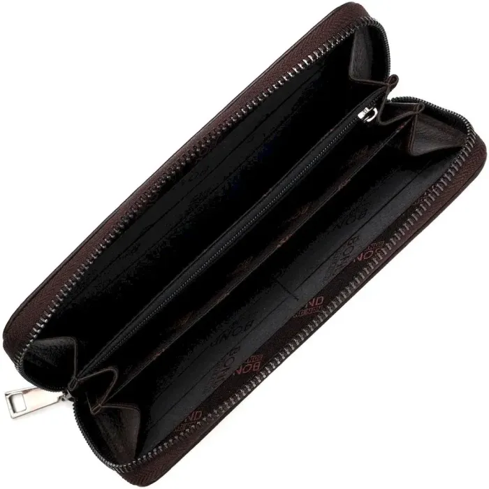 Зручний жіночий гаманець із натуральної зернистої шкіри BOND 21981 Коричневий