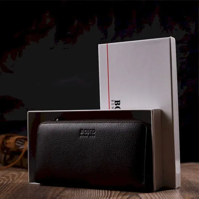 Зручний жіночий гаманець із натуральної зернистої шкіри BOND 21981 Коричневий