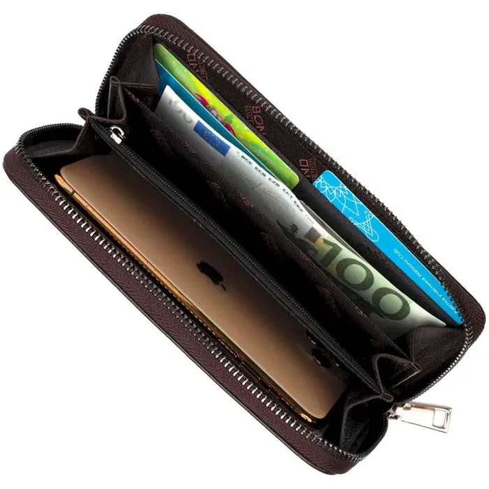 Зручний жіночий гаманець із натуральної зернистої шкіри BOND 21981 Коричневий