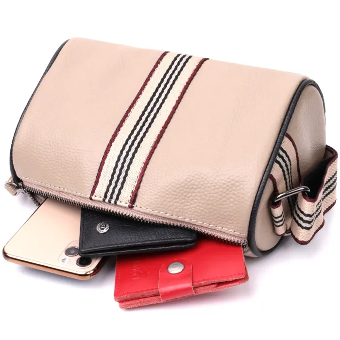 Унікальна сумка для жінок з акцентом посередині з натуральної шкіри Vintage 22360