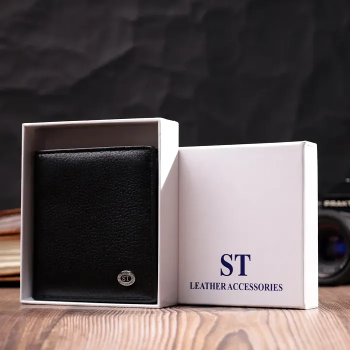 Універсальна модель гаманця з натуральної шкіри ST Leather 19474 Чорний