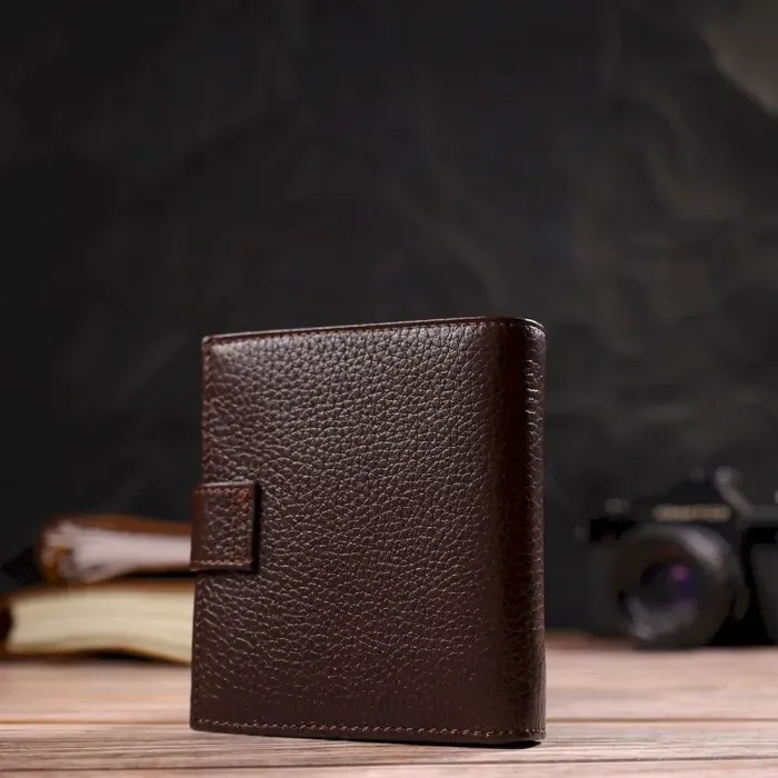 Універсальний чоловічий гаманець із натуральної зернистої шкіри CANPELLINI 21744 Коричневий
