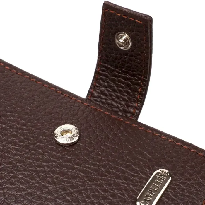 Універсальний чоловічий гаманець із натуральної зернистої шкіри CANPELLINI 21744 Коричневий