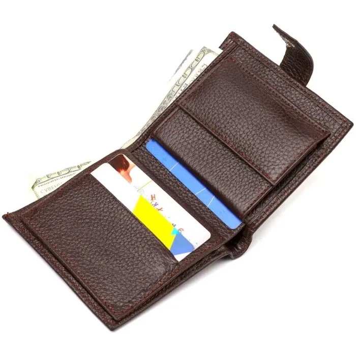 Універсальний чоловічий гаманець із натуральної зернистої шкіри CANPELLINI 21744 Коричневий