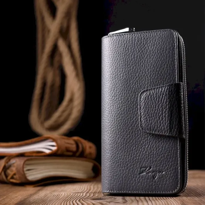 Универсальный женский кошелек из натуральной кожи KARYA 21154 Серый