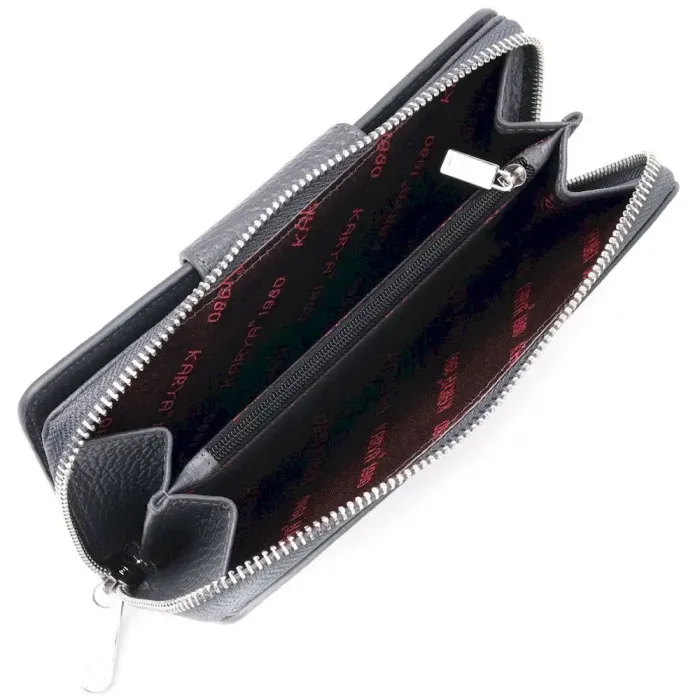 Универсальный женский кошелек из натуральной кожи KARYA 21154 Серый