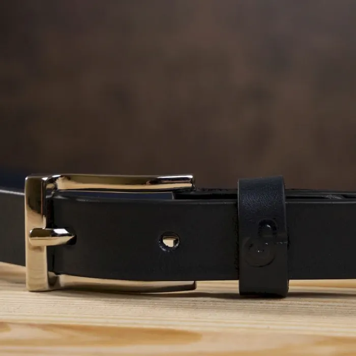 Ремень женский Grande Pelle 11068 тонкий Синий