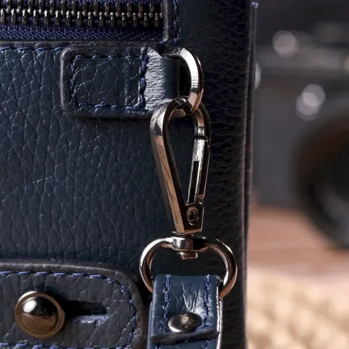 Оригінальний чоловічий клатч із натуральної шкіри CANPELLINI 21545 Синій