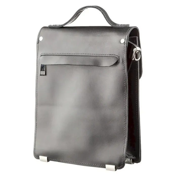 Вертикальна барсетка із натуральної шкіри 11176 Shvigel Чорна