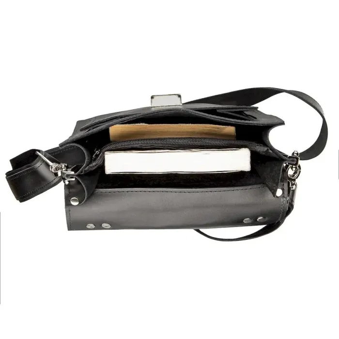 Вертикальна барсетка із натуральної шкіри 11176 Shvigel Чорна