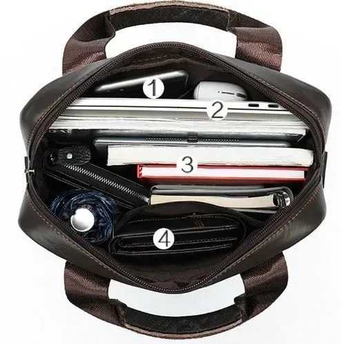 Вертикальная сумка мужская Vintage 14876 Серо-коричневая