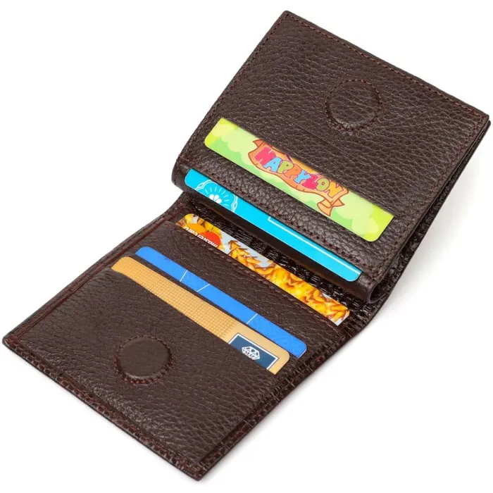 Вертикальне фактурне портмоне для чоловіків з натуральної шкіри з тисненням під крокодила BOND 22061 Коричневий