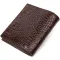 Вертикальне фактурне портмоне для чоловіків з натуральної шкіри з тисненням під крокодила BOND 22061 Коричневий