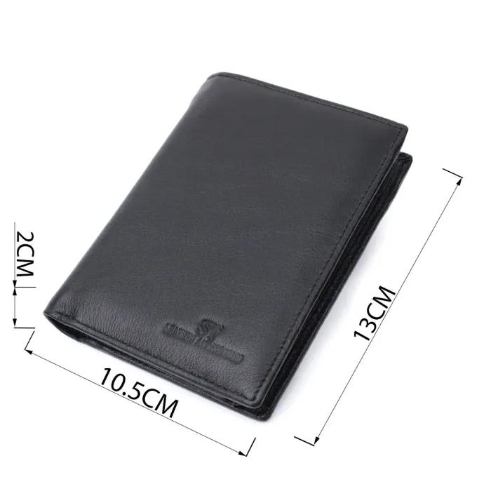 Вертикальний чоловічий портмоне з натуральної шкіри ST Leather 22733 Чорний