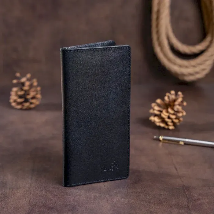 Вертикальне портмоне SHVIGEL 13991 Чорне