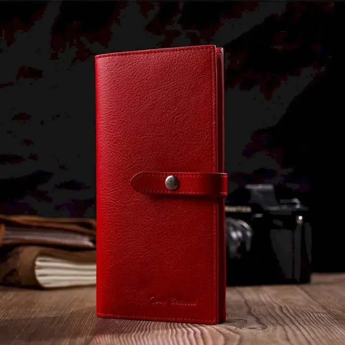Вертикальне тонке портмоне для жінок із натуральної шкіри Tony Bellucci 22035 Червоний