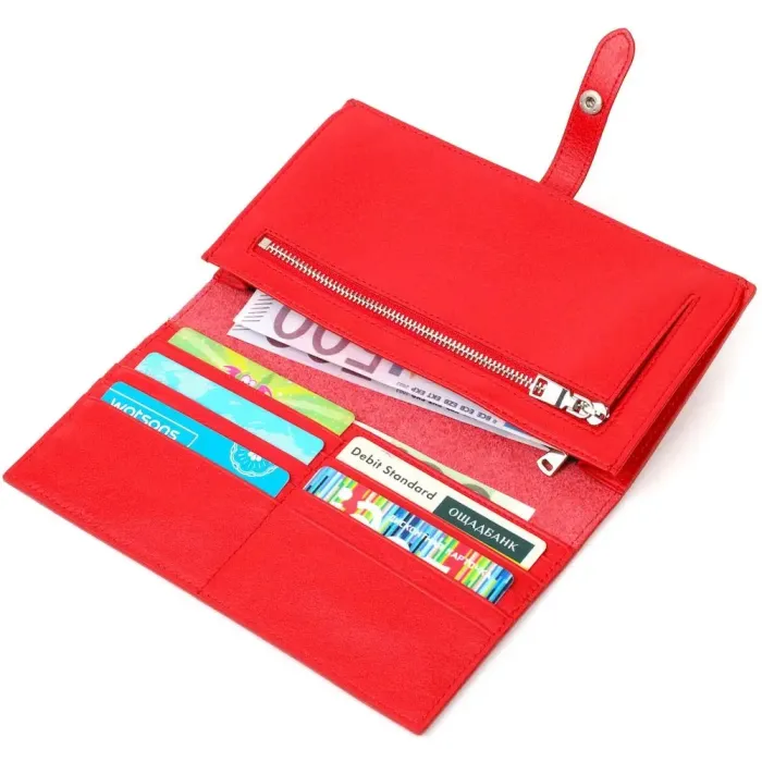 Вертикальне тонке портмоне для жінок із натуральної шкіри Tony Bellucci 22035 Червоний