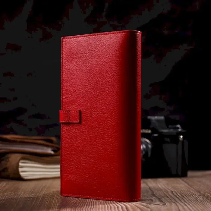 Вертикальне тонке портмоне для жінок із натуральної шкіри Tony Bellucci 22035 Червоний