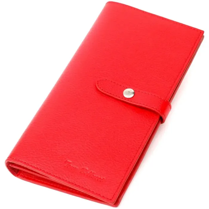 Вертикальне тонке портмоне для жінок із натуральної шкіри Tony Bellucci 22035 Червоний