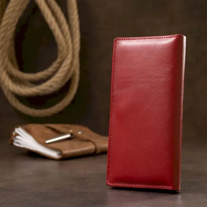 Вертикальне жіноче портмоне GRANDE PELLE 11555 Червоний