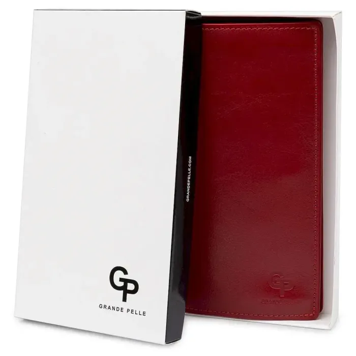 Вертикальне жіноче портмоне GRANDE PELLE 11555 Червоний