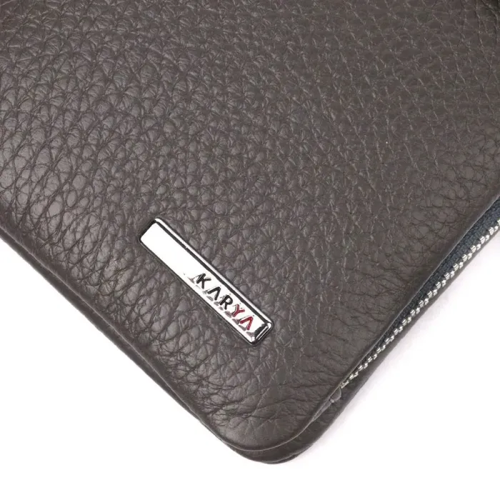 Вертикальное женское портмоне из натуральной кожи KARYA 20999 Серый