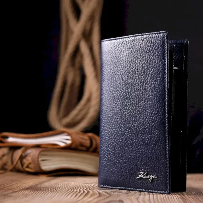 Вертикальный бумажник из натуральной кожи KARYA 21141 Синий
