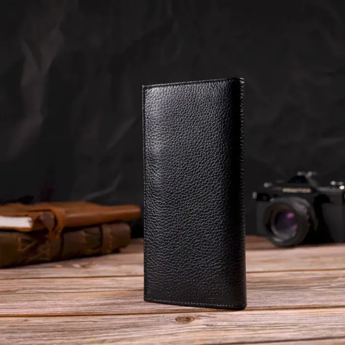 Вертикальный бумажник унисекс из натуральной кожи CANPELLINI 21897 Черный