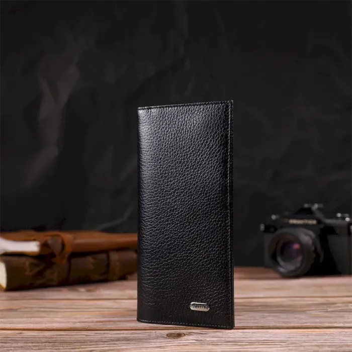 Вертикальный бумажник унисекс из натуральной кожи CANPELLINI 21897 Черный