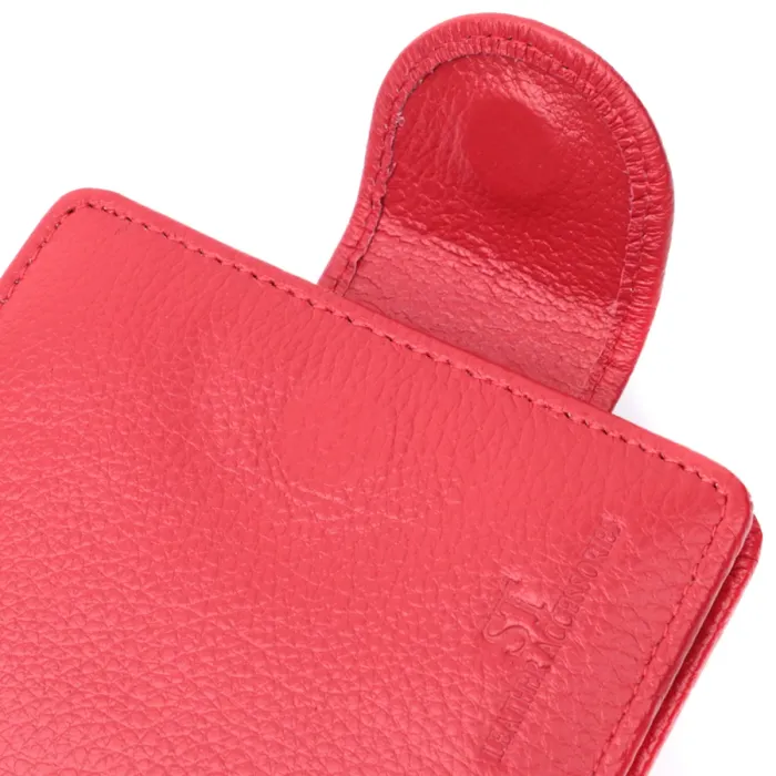 Вертикальний гаманець для яскравих жінок із натуральної шкіри ST Leather 22702 Червоний