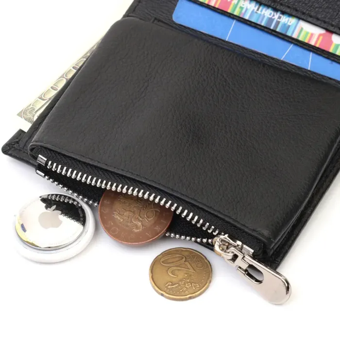 Вертикальний гаманець для жінок із натуральної шкіри ST Leather 22703 Чорний